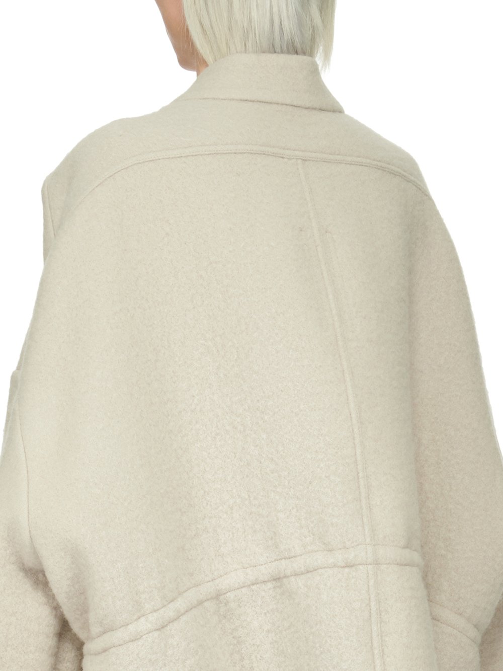 RICK OWENS FW23 LUXOR SAIL JKT IN PEARL BOILED WOOL