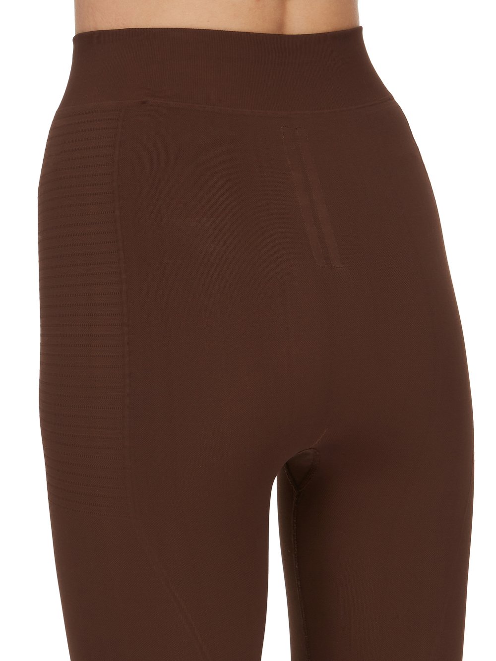 RICK OWENS FW23 LUXOR LEGGINGS IN BROWN ACTIVE KNIT