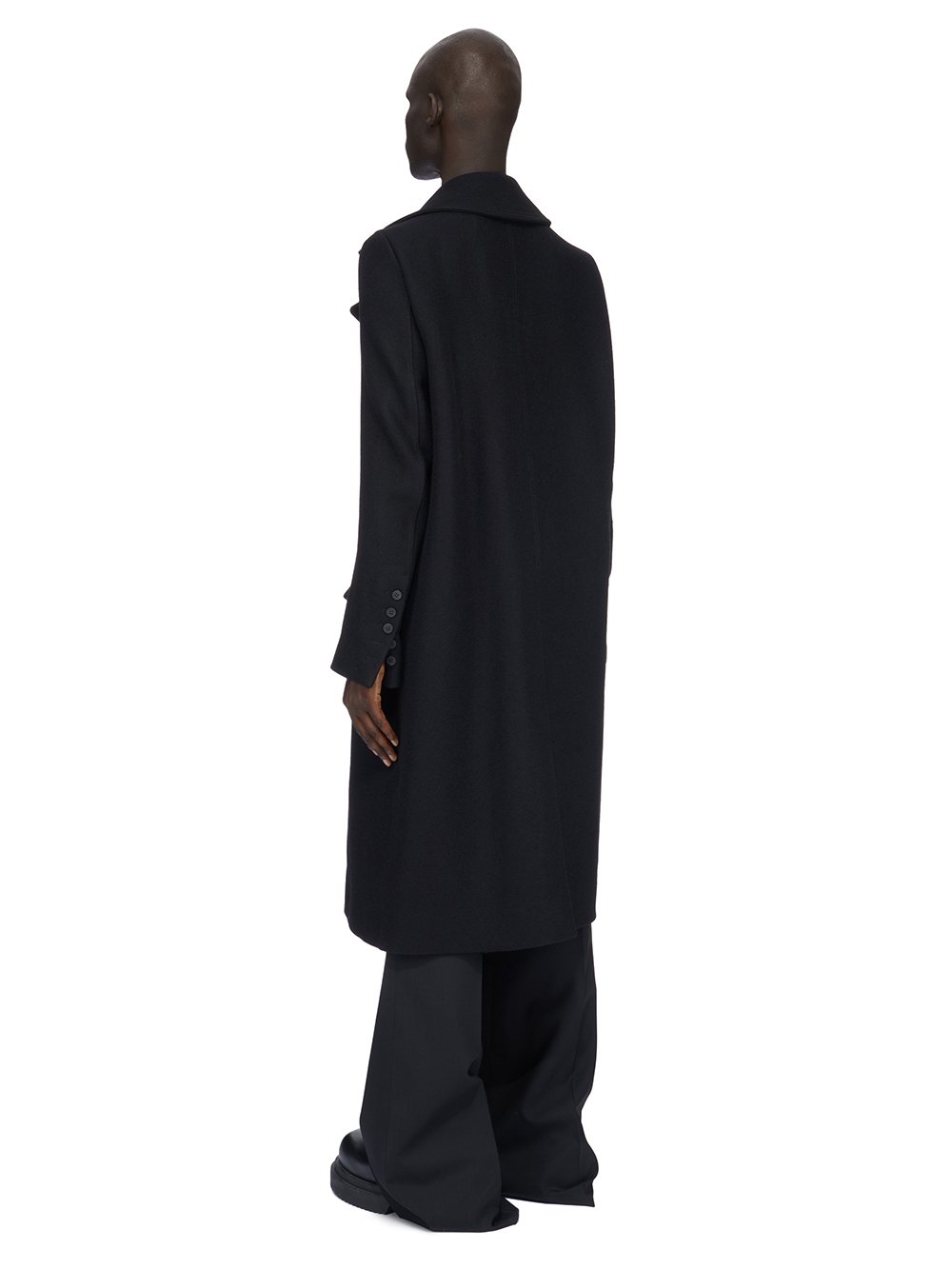 RICK OWENS FW23 LUXOR SLIM DRELLA IN BLACK FELTED WOOL