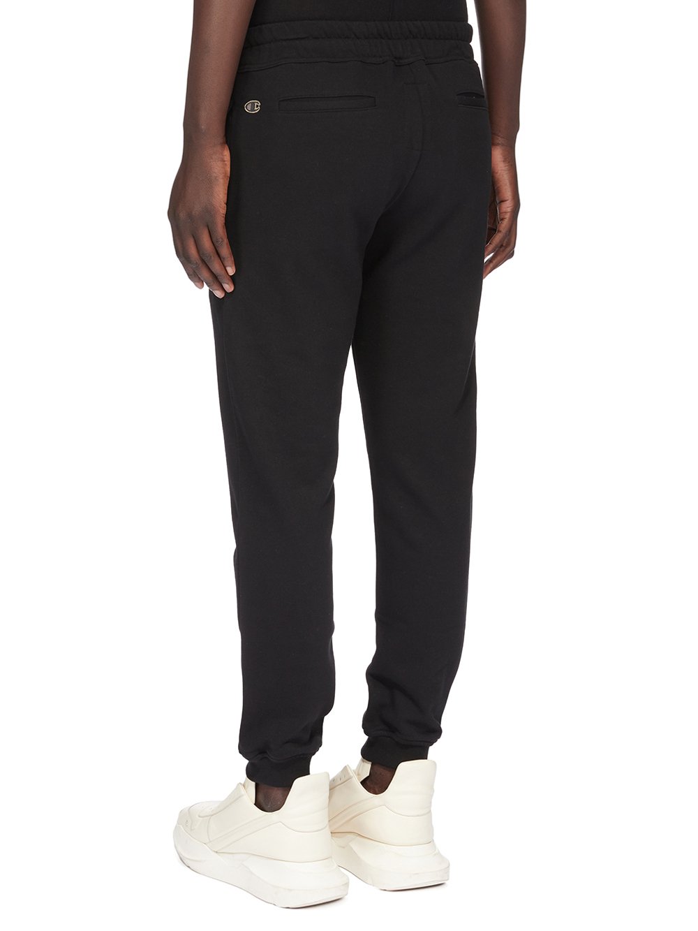 CHAMPION X RICK OWENS JOGGERS IN BLACK COMPACT COTTON FELPA