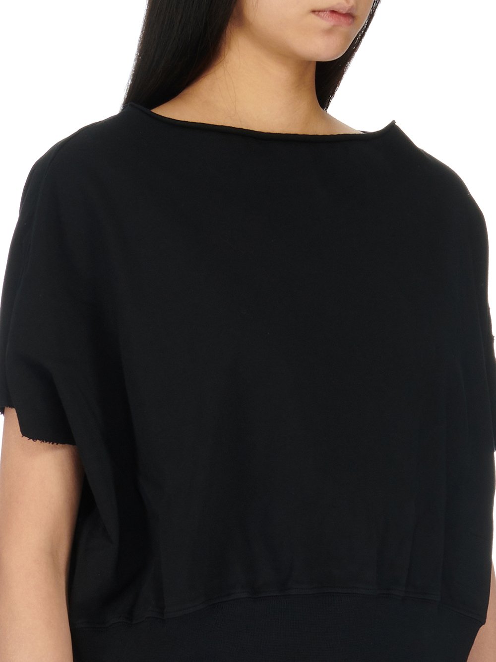 RICK OWENS FW23 LUXOR DAGGER TOP IN BLACK COMPACT HEAVY COTTON JERSEY