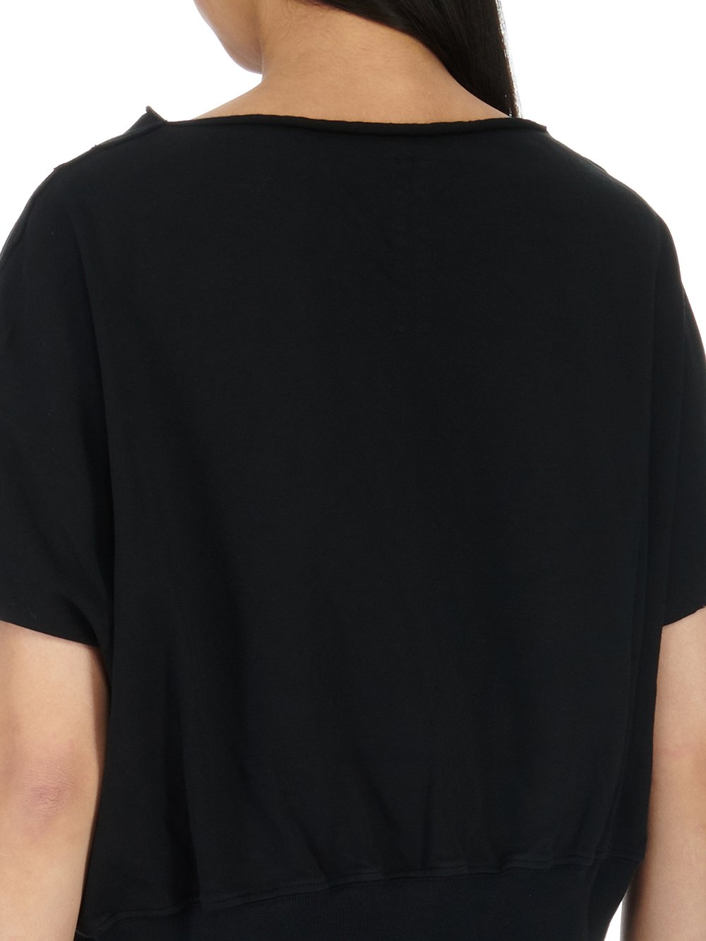 RICK OWENS FW23 LUXOR DAGGER TOP IN BLACK COMPACT HEAVY COTTON JERSEY