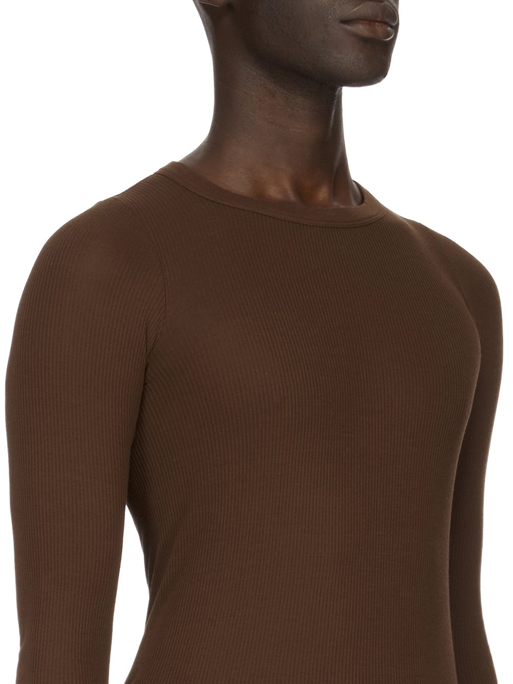 RICK OWENS FW23 LUXOR RIB LS T IN AMETHYST PURPLE MINI RIB JERSEY