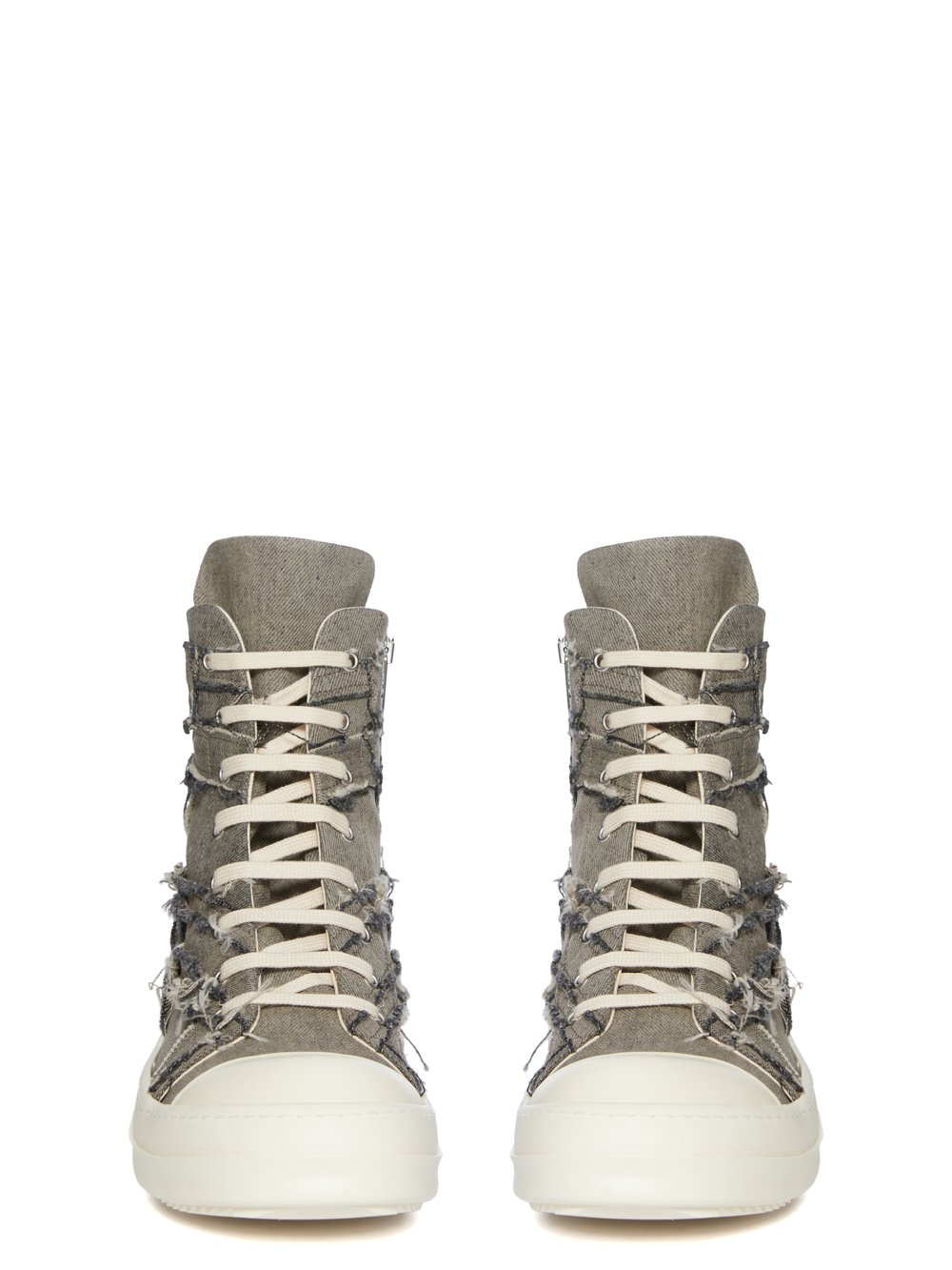 DRKSHDW FW23 LUXOR SLASHED SNEAKS IN 13OZ MINERAL PEARL SLASH DENIM