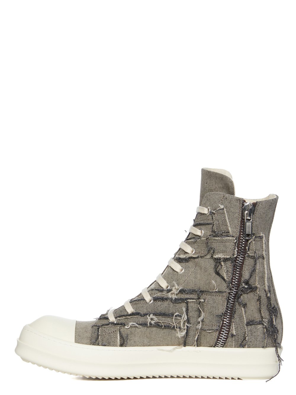 DRKSHDW FW23 LUXOR SLASHED SNEAKS IN 13OZ MINERAL PEARL SLASH DENIM