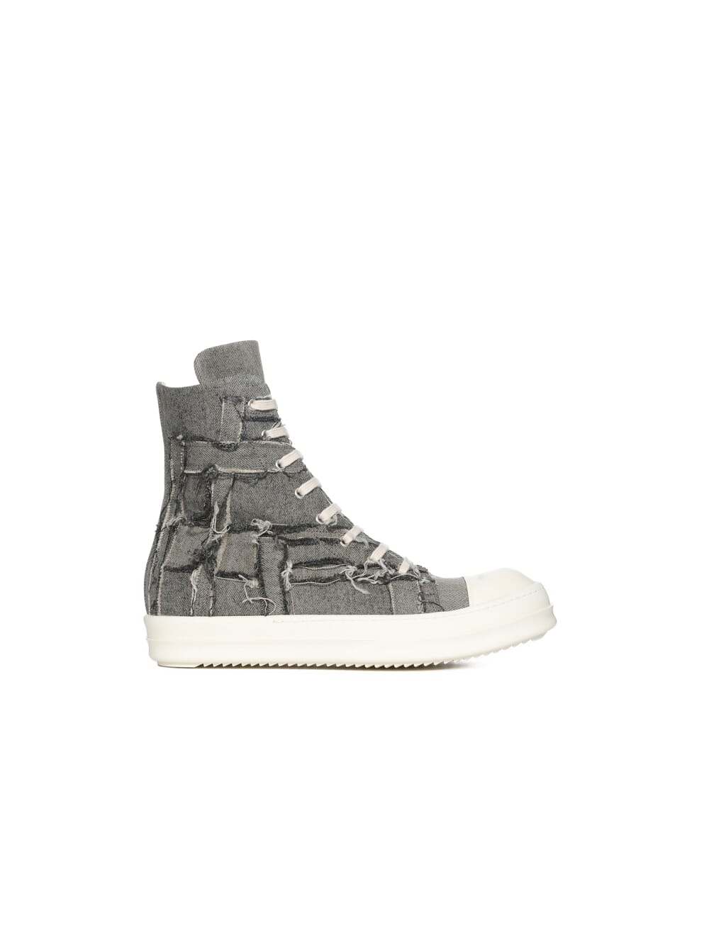 DRKSHDW FW23 LUXOR SLASHED SNEAKS IN 13OZ MINERAL PEARL SLASH DENIM