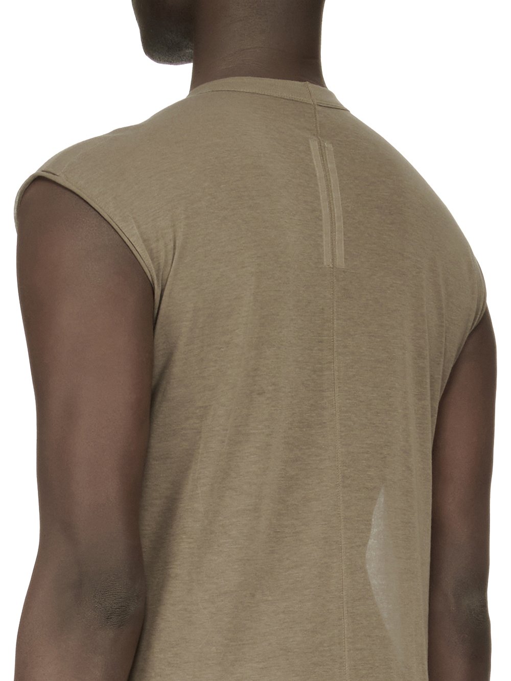 RICK OWENS FW23 LUXOR DEEP V NECK SS T IN DUST GREY UNSTABLE COTTON