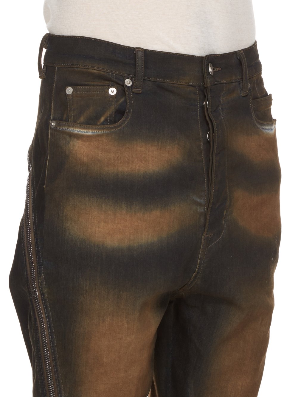 DRKSHDW FW23 LUXOR BOLAN BANANA IN MUD WASHED STRETCH DENIM