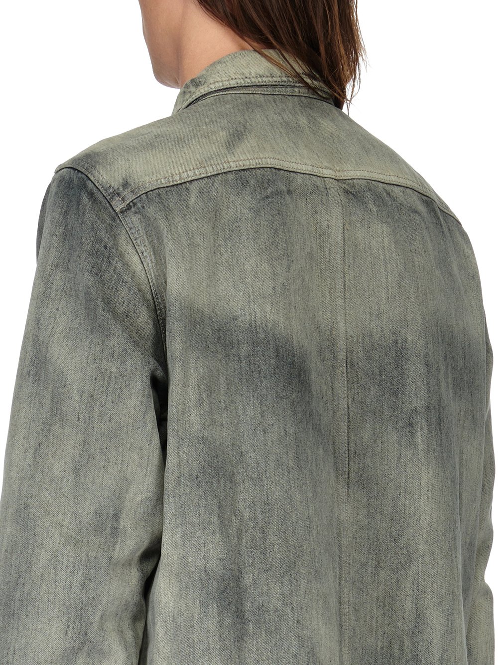 DRKSHDW FW23 LUXOR OUTERSHIRT IN 13OZ MINERAL PEARL DENIM