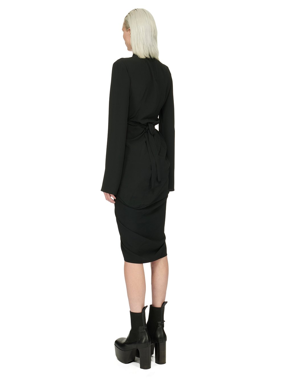 RICK OWENS FW23 LUXOR WRAP DRESS IN COCOON CREPE