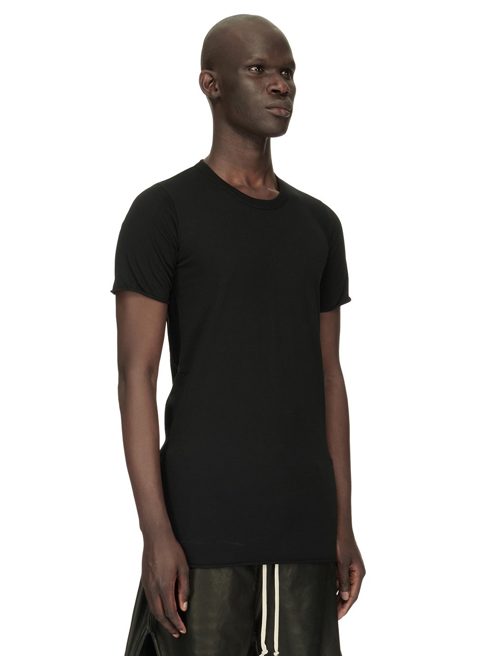 RICK OWENS FW23 LUXOR BASIC SS T IN BLACK CLASSIC COTTON JERSEY