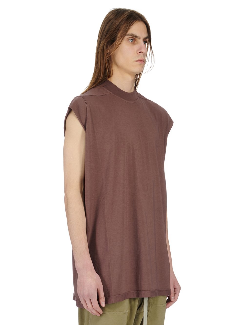 RICK OWENS FW23 LUXOR JUMBO SL T IN MAUVE MEDIUM WEIGHT COTTON JERSEY