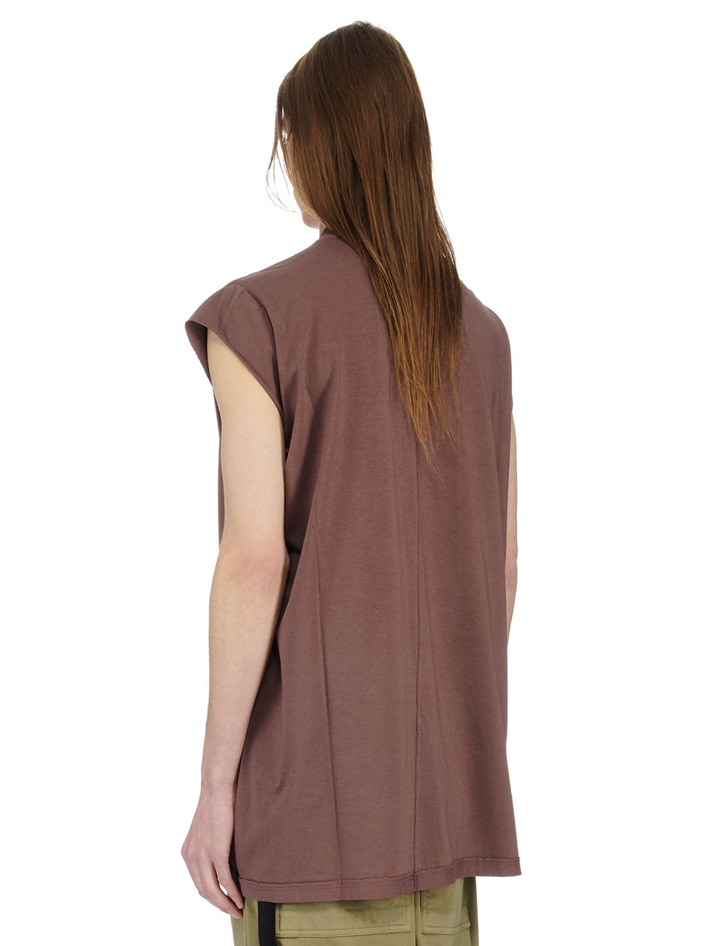 RICK OWENS FW23 LUXOR JUMBO SL T IN MAUVE MEDIUM WEIGHT COTTON JERSEY