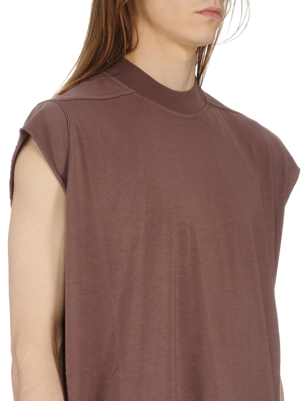 RICK OWENS FW23 LUXOR JUMBO SL T IN MAUVE MEDIUM WEIGHT COTTON JERSEY