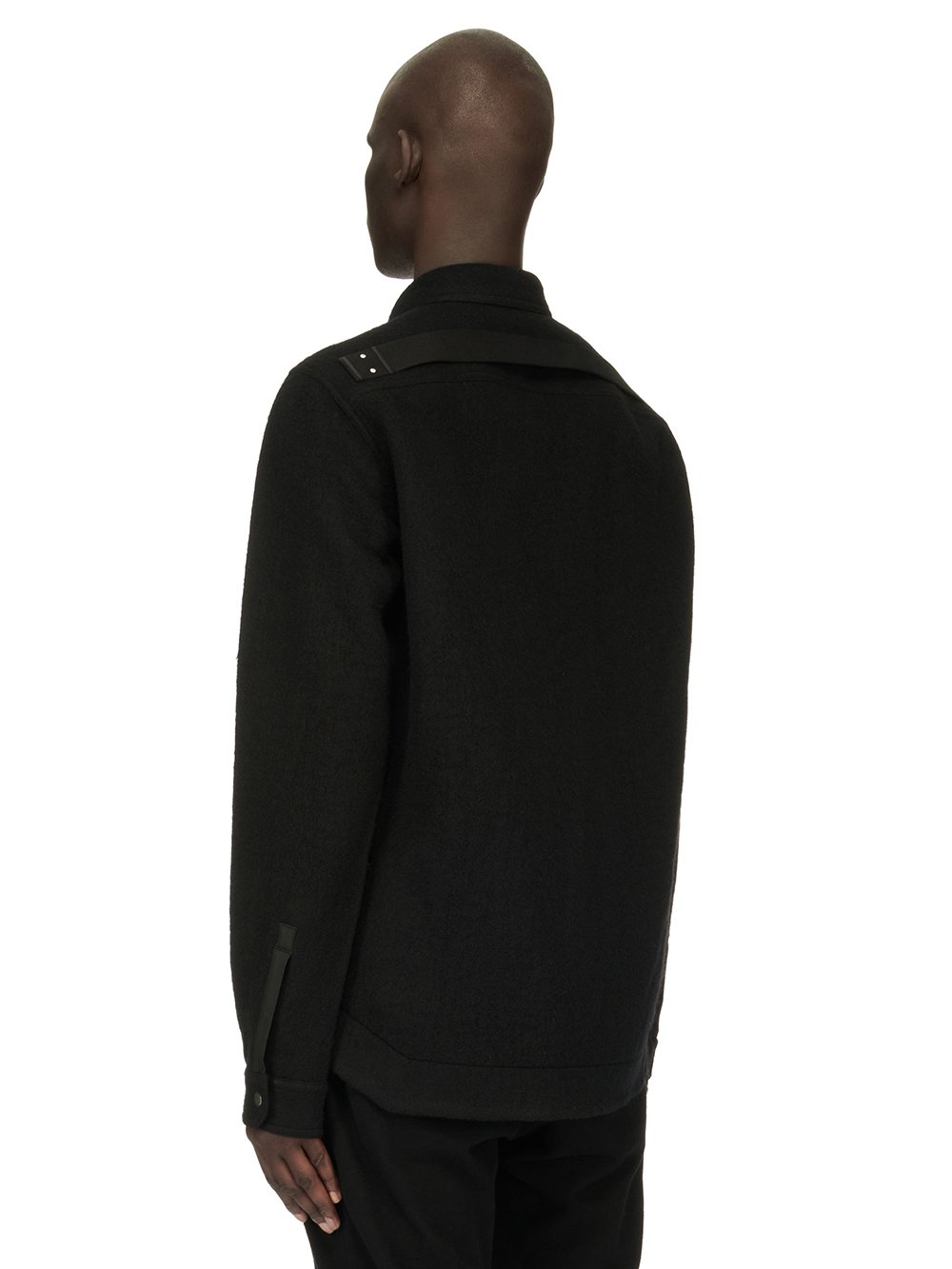 RICK OWENS FW23 LUXOR OUTERSHIRT IN BLACK BOILED WOOL