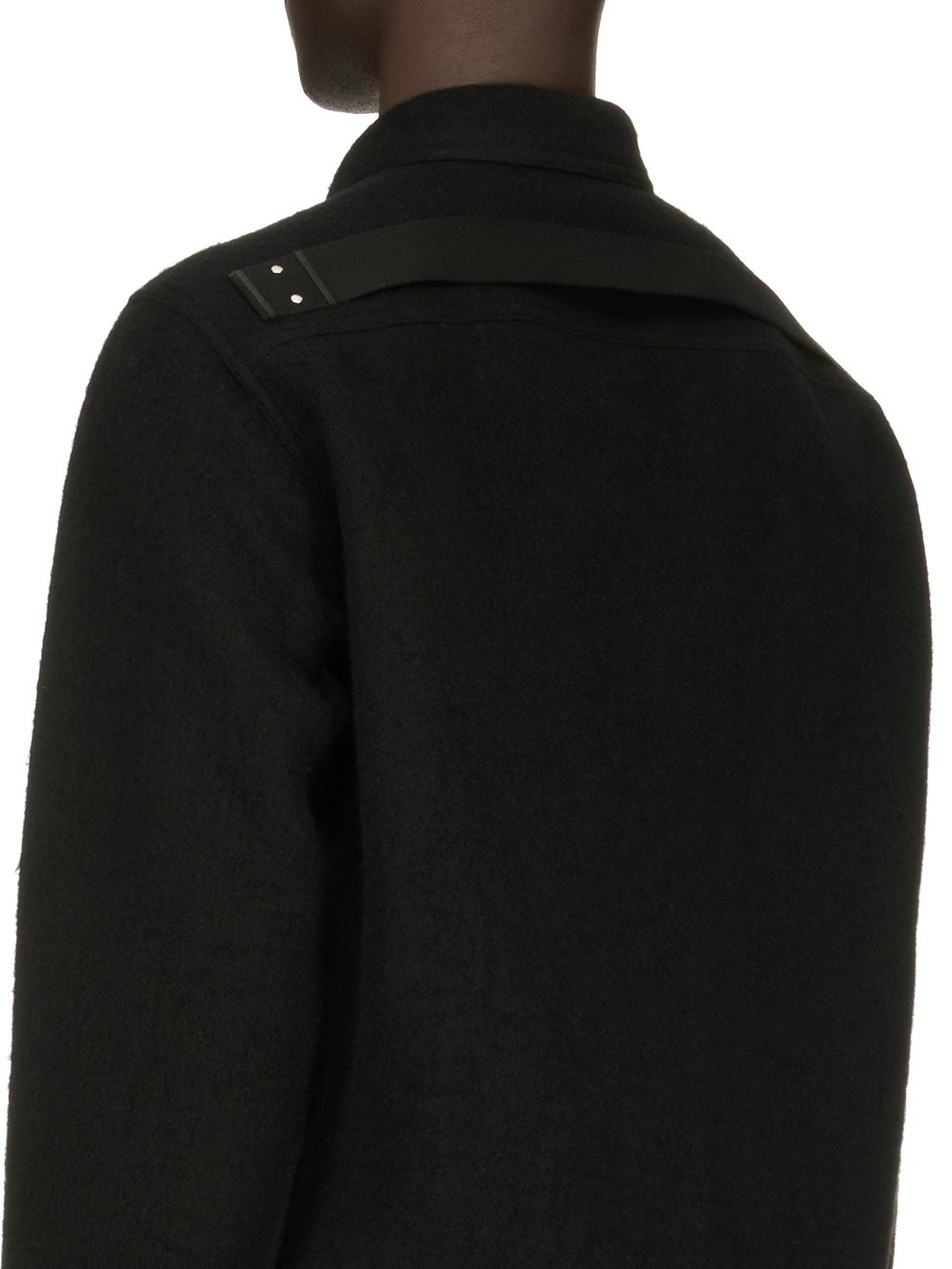 RICK OWENS FW23 LUXOR OUTERSHIRT IN BLACK BOILED WOOL