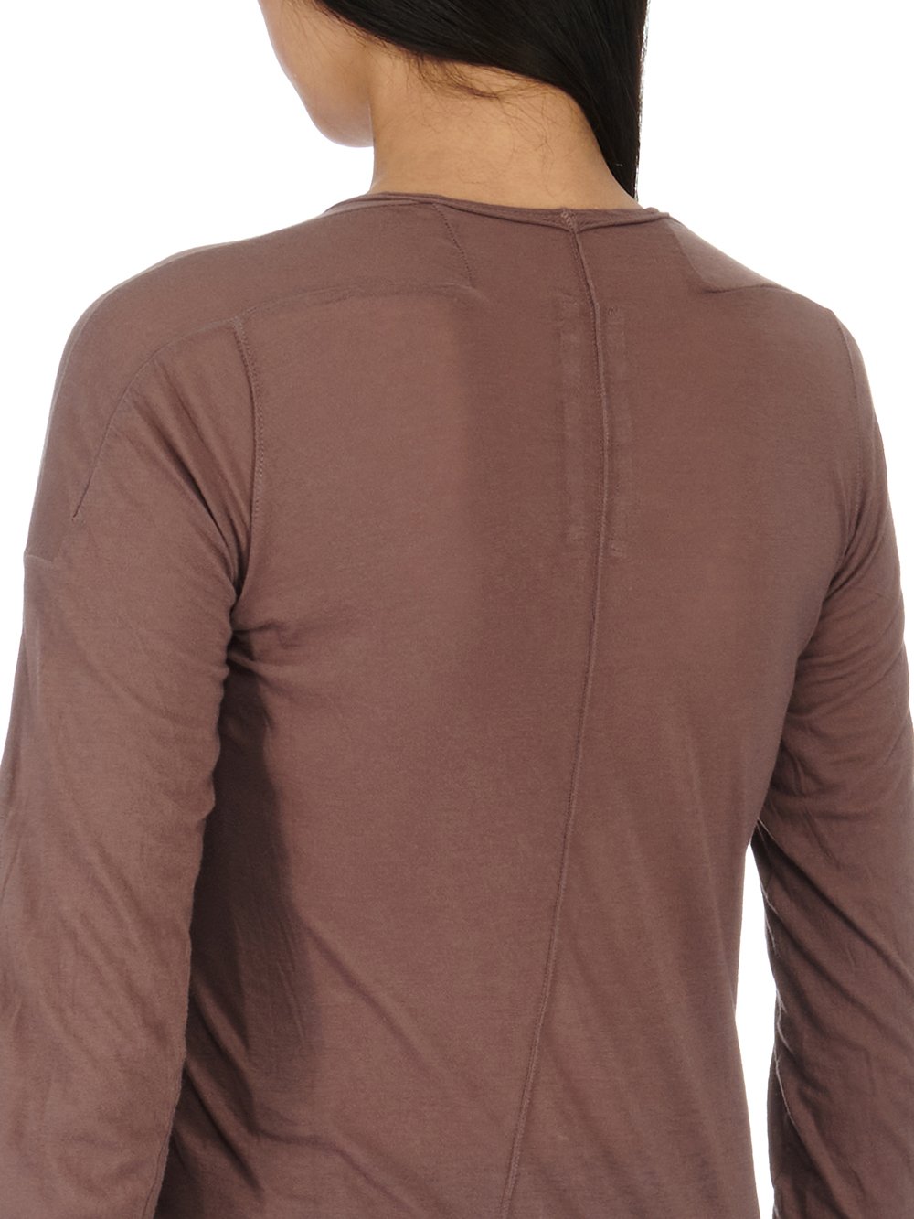 RICK OWENS FW23 LUXOR SCARIFICATION LS T IN MAUVE LIGHTWEIGHT COTTON GAUZE JERSEY 