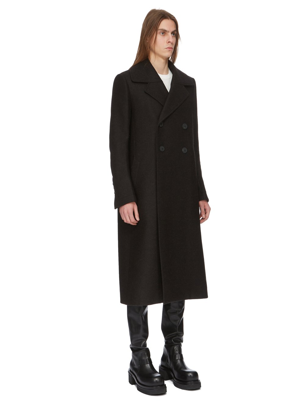 RICK OWENS FW23 LUXOR NEW BELL COAT IN COMPACT WOOL FELT