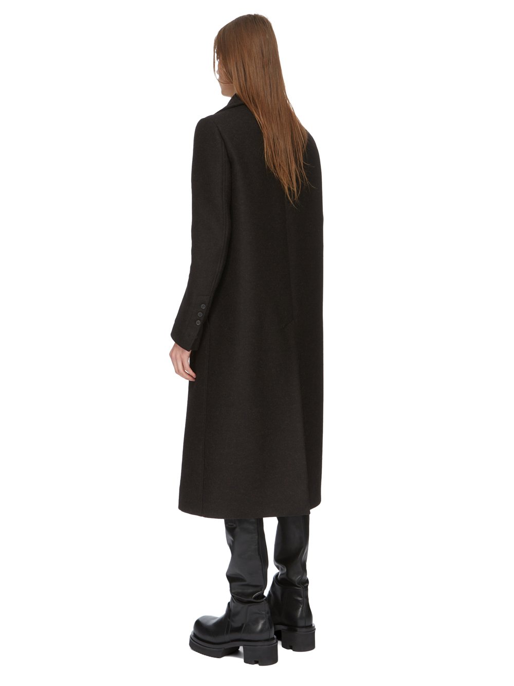 RICK OWENS FW23 LUXOR NEW BELL COAT IN COMPACT WOOL FELT