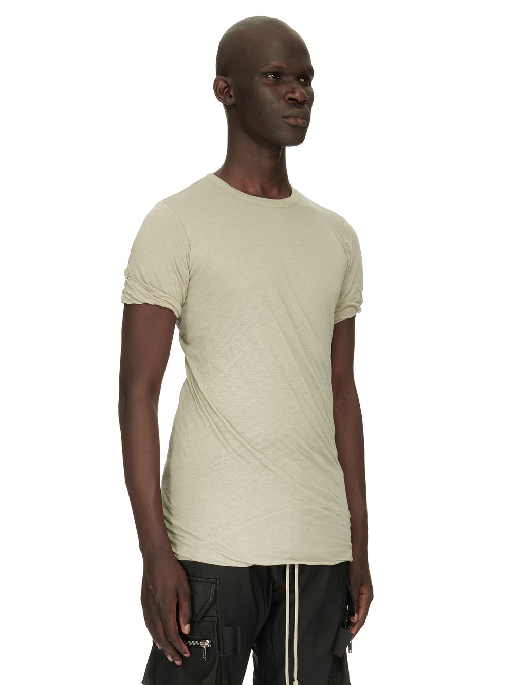 RICK OWENS FW23 LUXOR DOUBLE SS T IN PEARL UNSTABLE COTTON