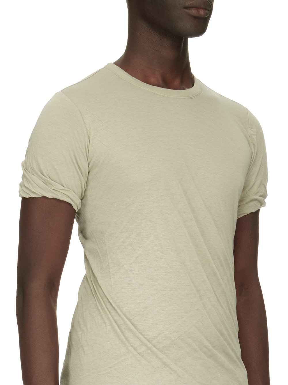 RICK OWENS FW23 LUXOR DOUBLE SS T IN PEARL UNSTABLE COTTON