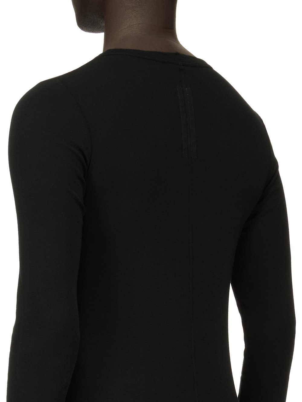 RICK OWENS FOREVER RIB LS T IN BLACK MINI RIB JERSEY