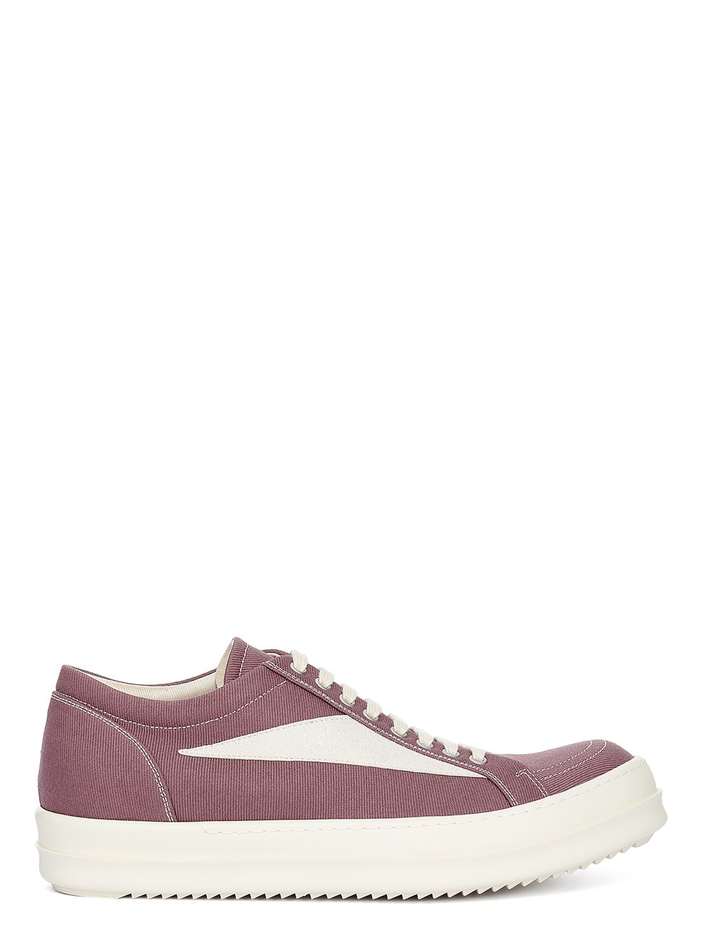 DRKSHDW FW23 LUXOR VINTAGE SNEAKS IN MAUVE AND MILK 13OZ OVERDYED DENIM