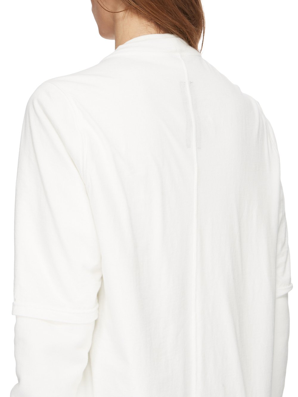 RICK OWENS FW23 LUXOR HUSTLER T IN MILK MEDIUM WEIGHT COTTON JERSEY AND FURKA HEAVY SWEATSHIRT 