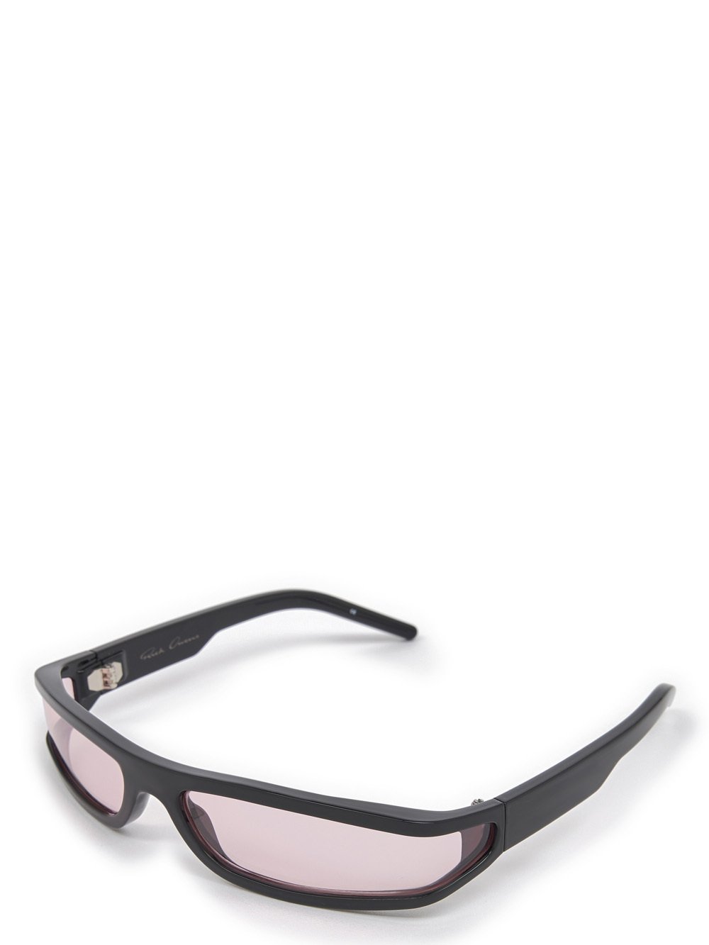 RICK OWENS FOG SUNGLASSES IN BLACK WITH PINK LENS