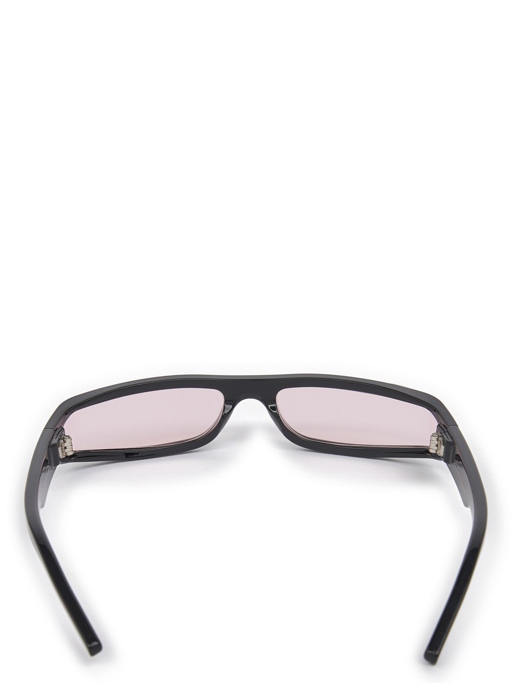 RICK OWENS FOG SUNGLASSES IN BLACK WITH PINK LENS