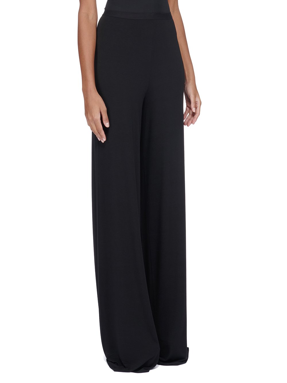 RICK OWENS LILIES FW23 LUXOR FARRAH PANTS IN BLACK MODAL CASHMERE JERSEY