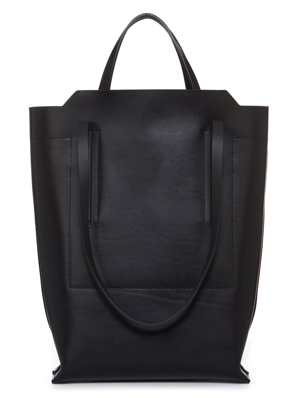 RICK OWENS FW23 LUXOR MEDIUM SHOPPER IN  BLACK GROPPONE COW LEATHER