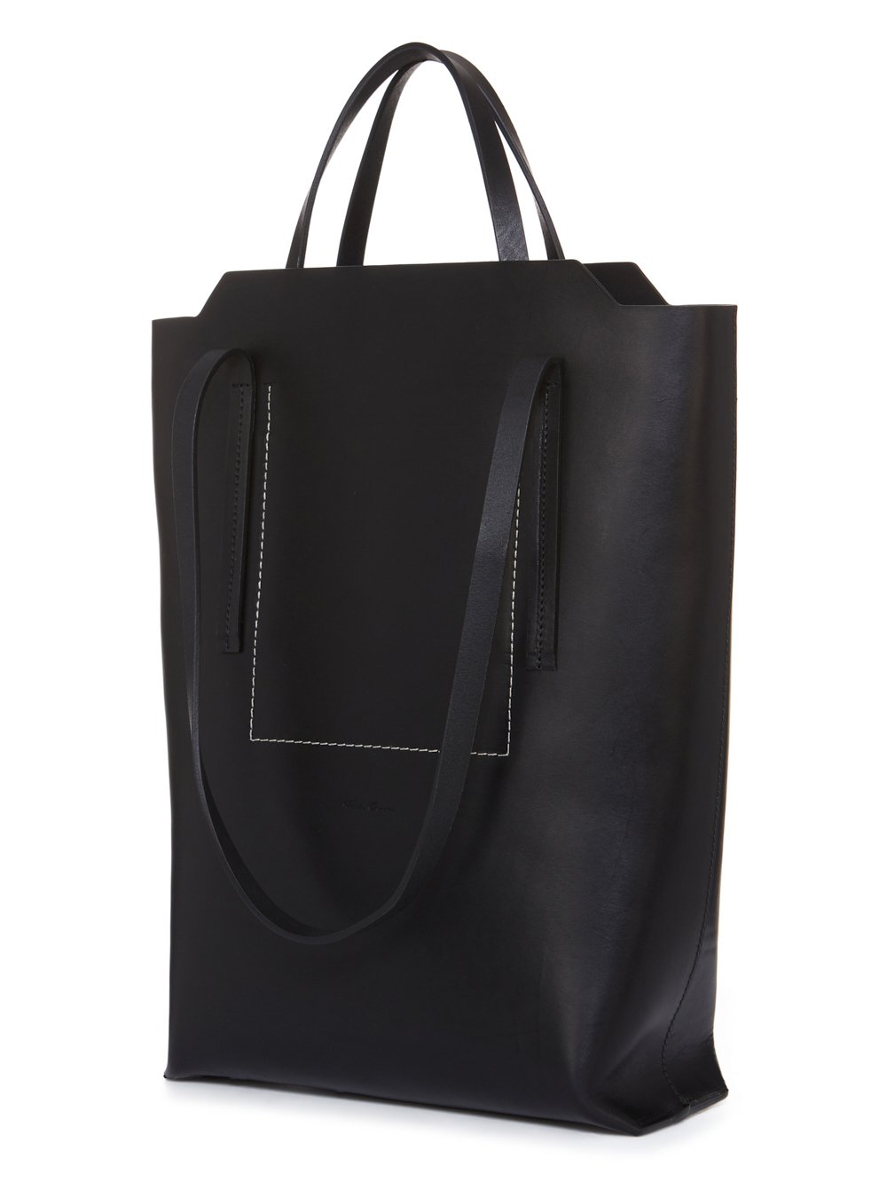 RICK OWENS FW23 LUXOR MEDIUM SHOPPER IN  BLACK GROPPONE COW LEATHER