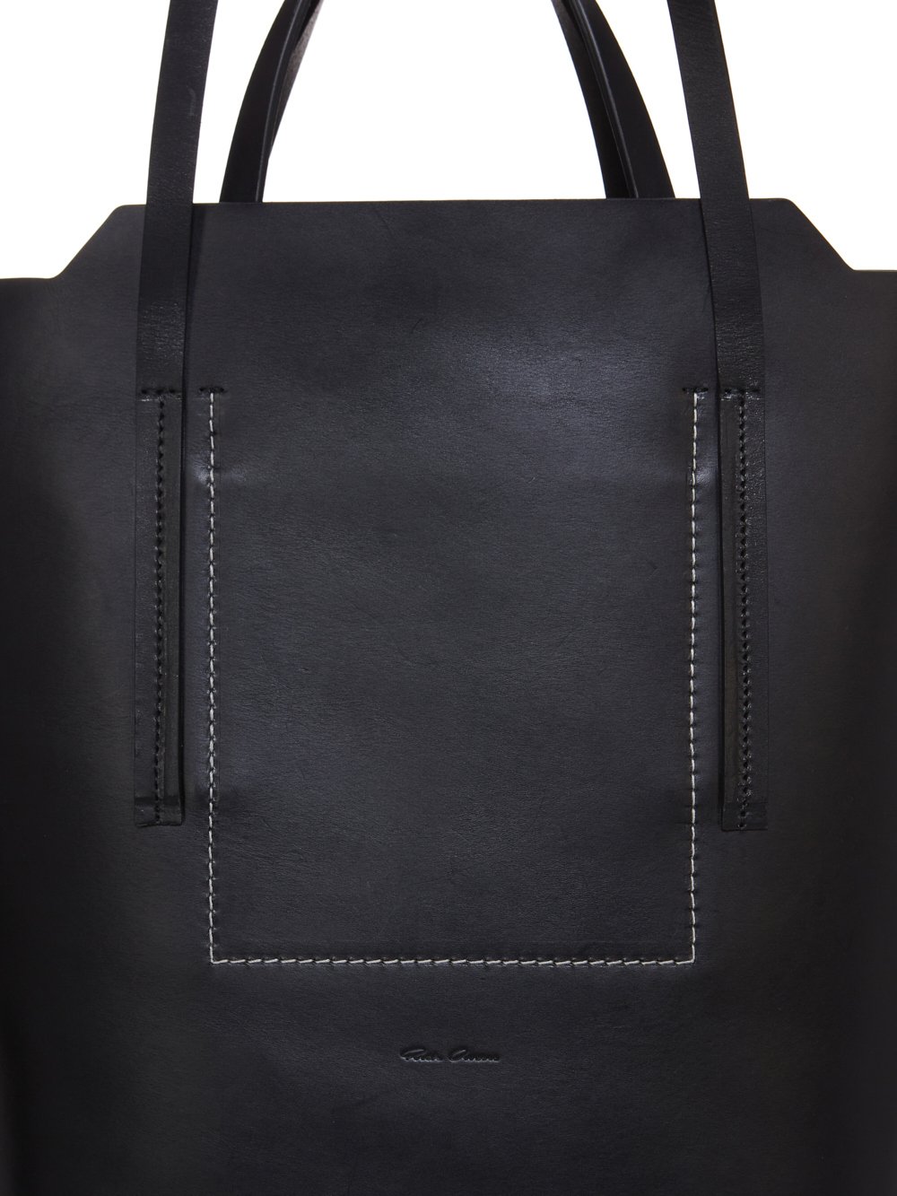 RICK OWENS FW23 LUXOR MEDIUM SHOPPER IN  BLACK GROPPONE COW LEATHER