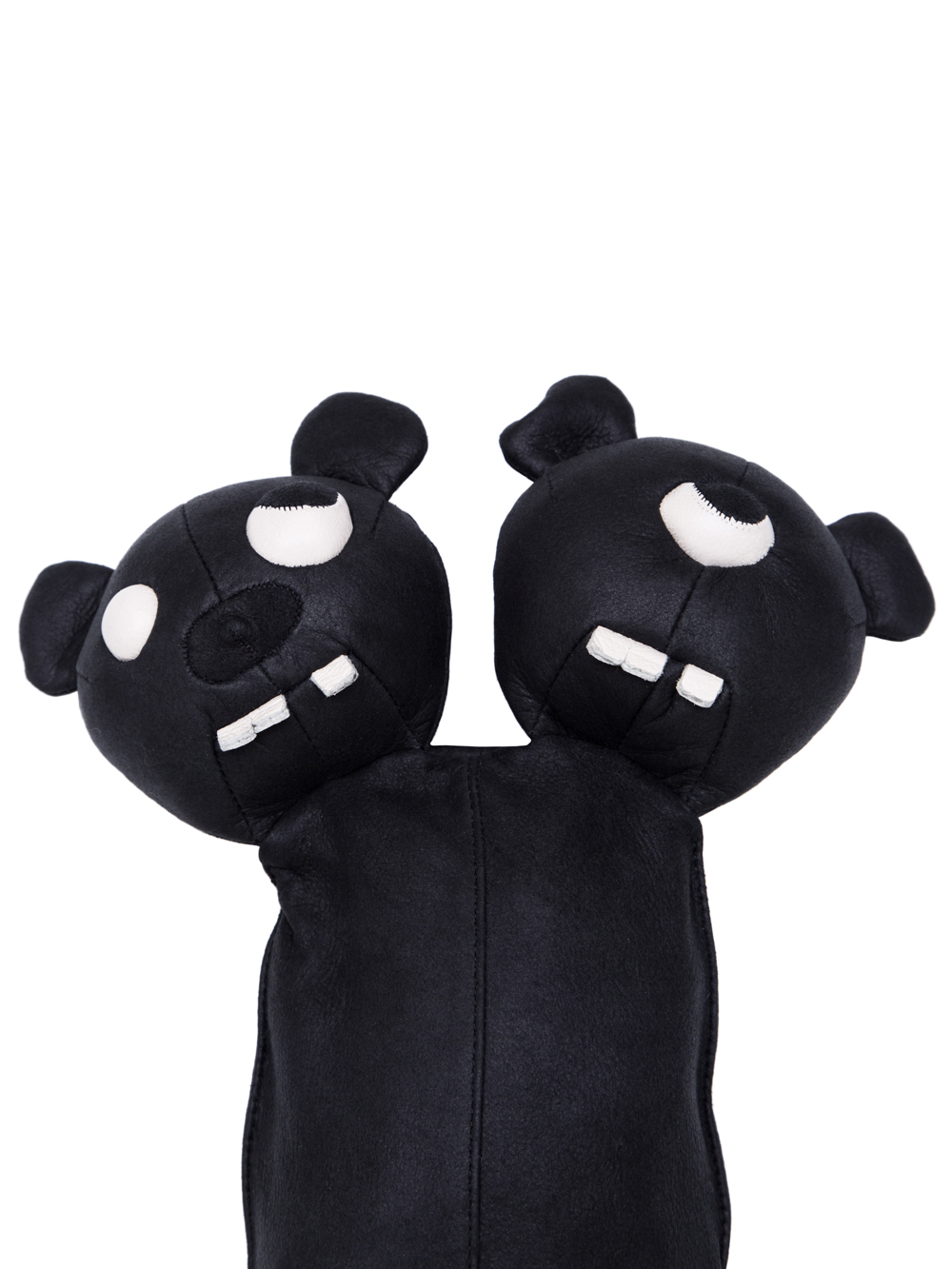 RICK OWENS HUN SIAMESE BEAR IN BLACK LEATHER 