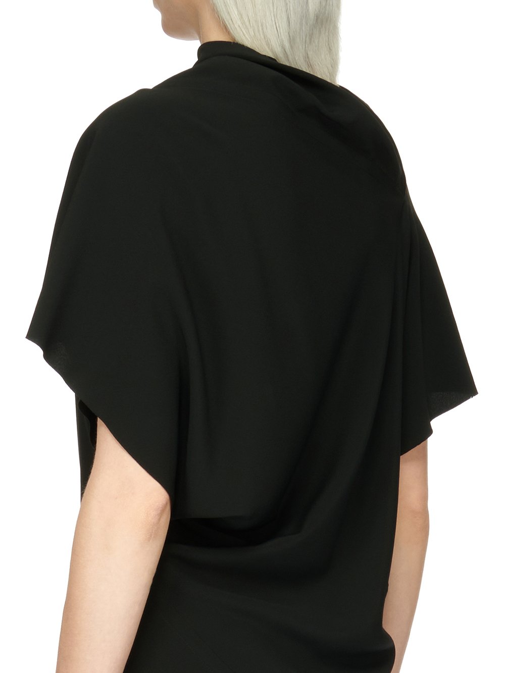 RICK OWENS FW23 LUXOR SEB TOP IN BLACK COCOON CREPE