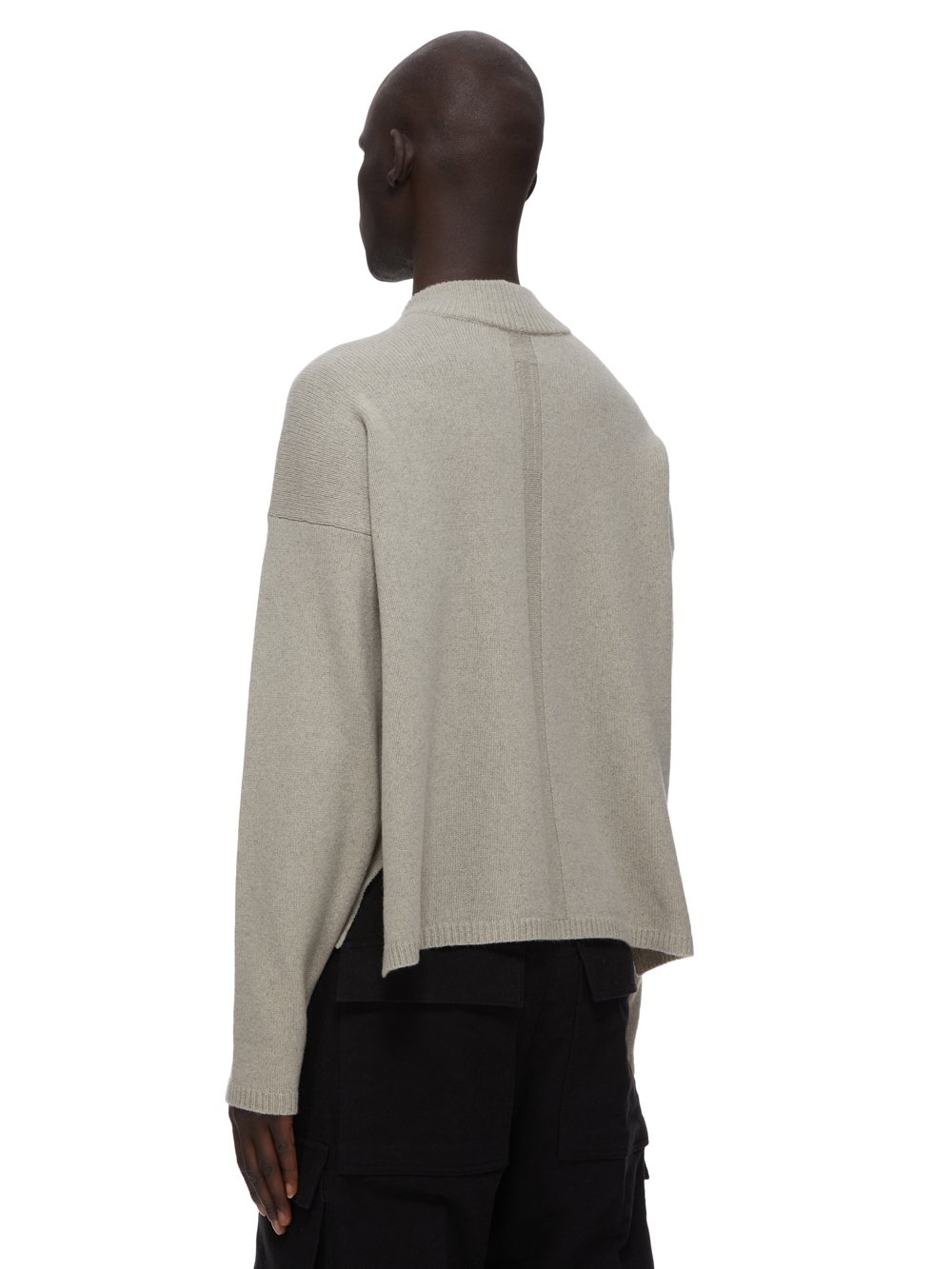 RICK OWENS FW23 LUXOR TOMMY LUPETTO IN PEARL RECYCLED CASHMERE KNIT