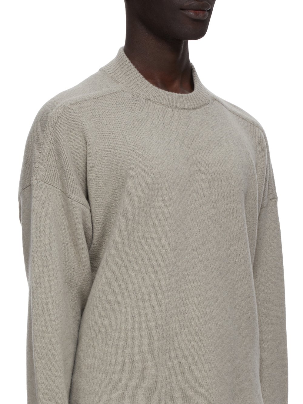 RICK OWENS FW23 LUXOR TOMMY LUPETTO IN PEARL RECYCLED CASHMERE KNIT