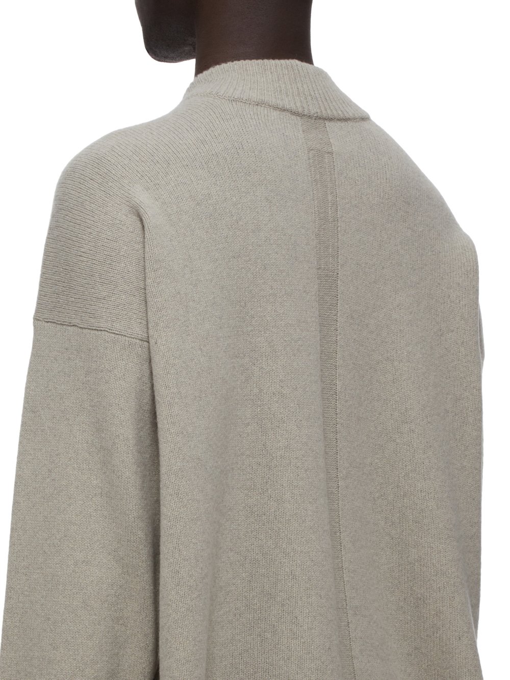 RICK OWENS FW23 LUXOR TOMMY LUPETTO IN PEARL RECYCLED CASHMERE KNIT