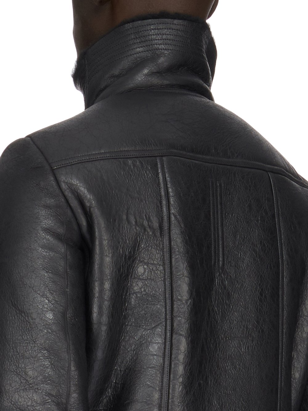 RICK OWENS FW23 LUXOR BAUHAUS JKT IN BLACK BUTTER LAMB SHEARLING