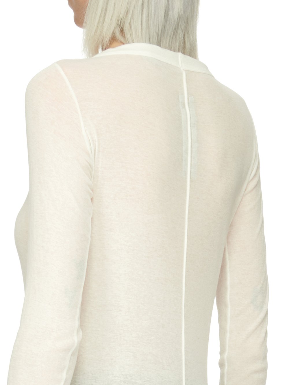 RICK OWENS FOREVER RIB LS T IN MILK MINI RIB JERSEY