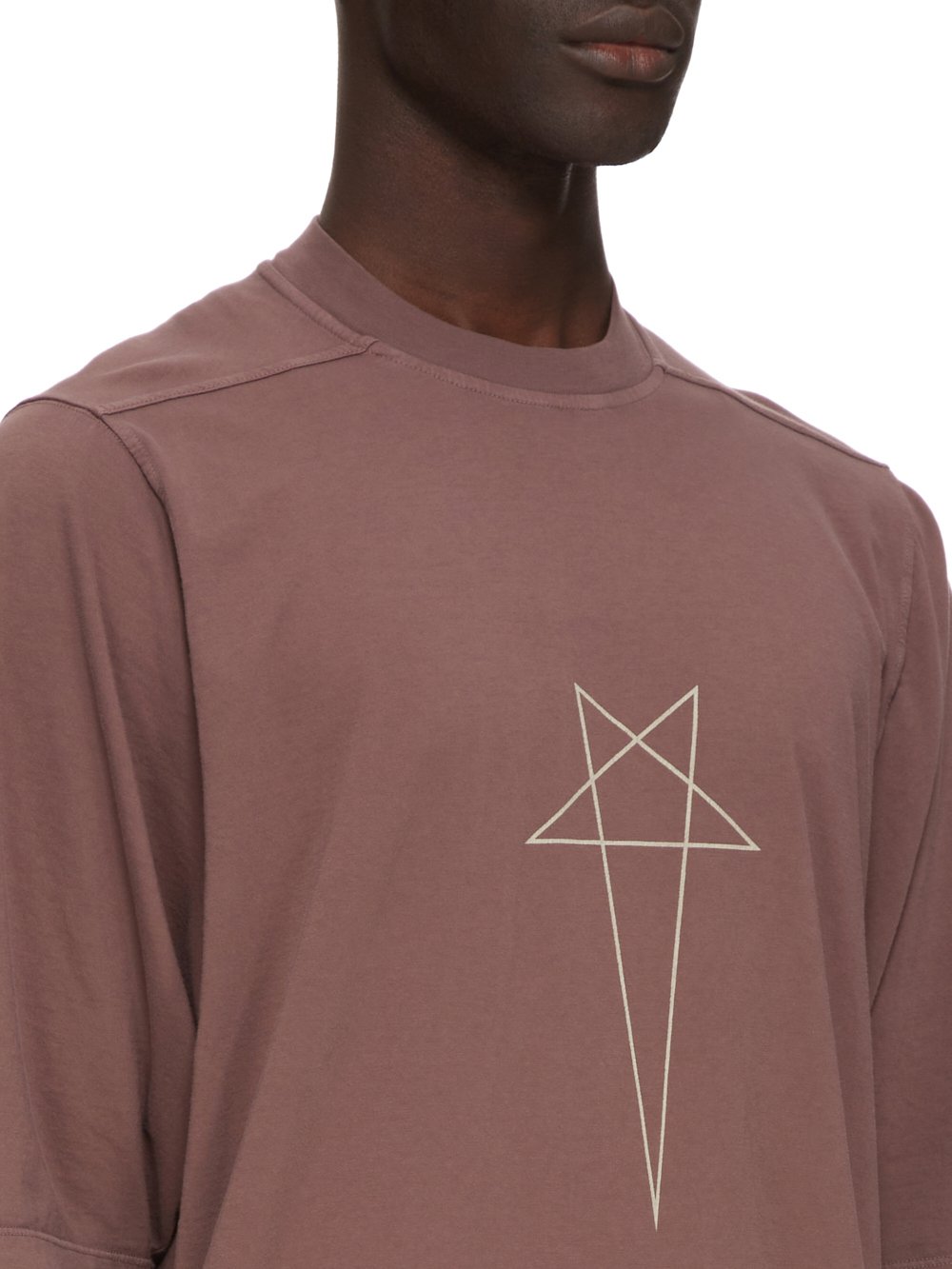 DRKSHDW FW23 LUXOR JUMBO SS T IN MAUVE AND PEARL MEDIUM WEIGHT COTTON JERSEY