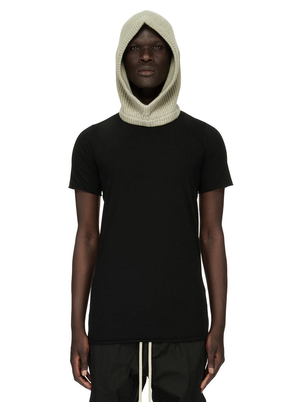 RICK OWENS FW23 LUXOR HOOD IN PEARL RECYCLED CASHMERE KNIT