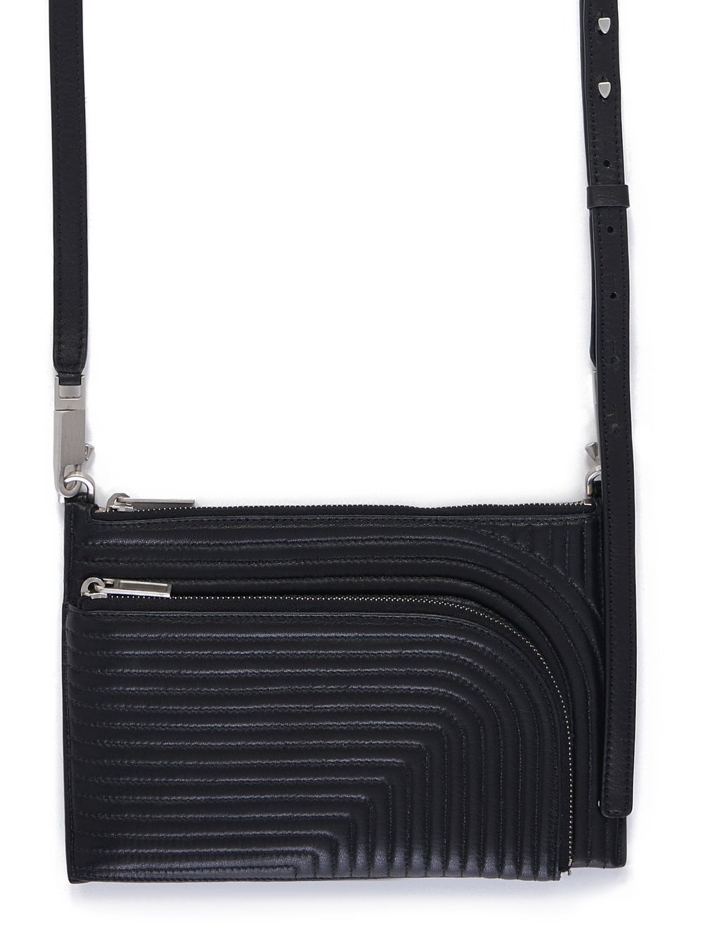 RICK OWENS FW23 LUXOR CLUB POUCH IN BLACK SOFT GRAIN COW LEATHER