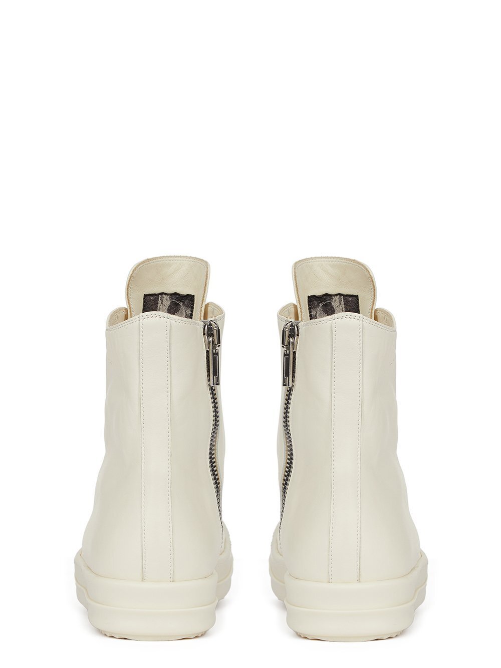 RICK OWENS FW23 LUXOR SNEAKERS IN MILK WHITE FULL GRAIN CALF LEATHER