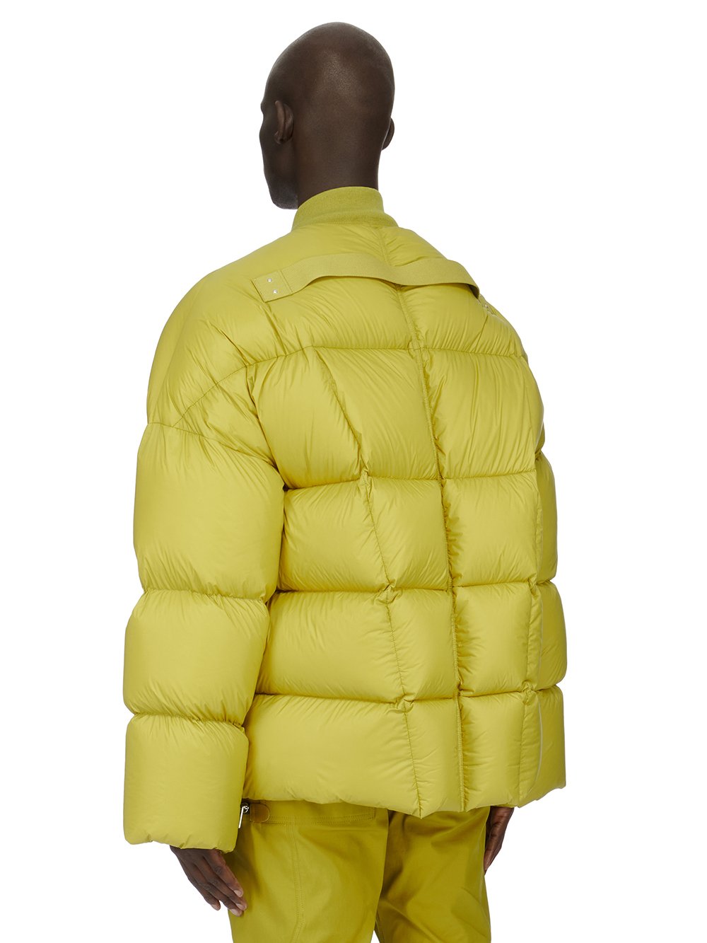 RICK OWENS FW23 LUXOR FLIGHT JKT IN ACID YELLOW RECYCLED NYLON