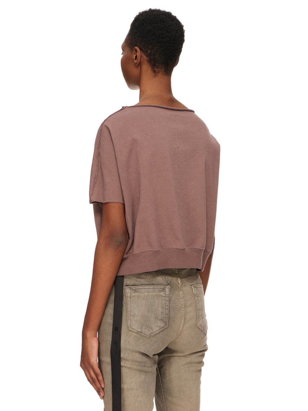 DRKSHDW FW23 LUXOR DAGGER TOP IN MAUVE COMPACT HEAVY COTTON JERSEY