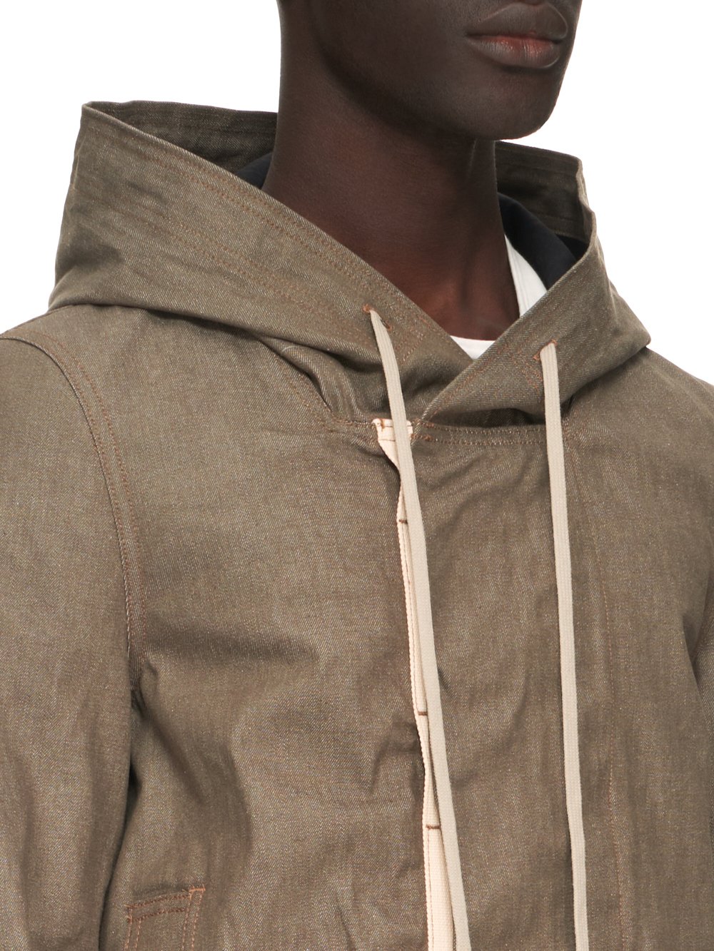 RICK OWENS FW23 LUXOR FISHTAIL PARKA IN 12OZ SAGE DENIM