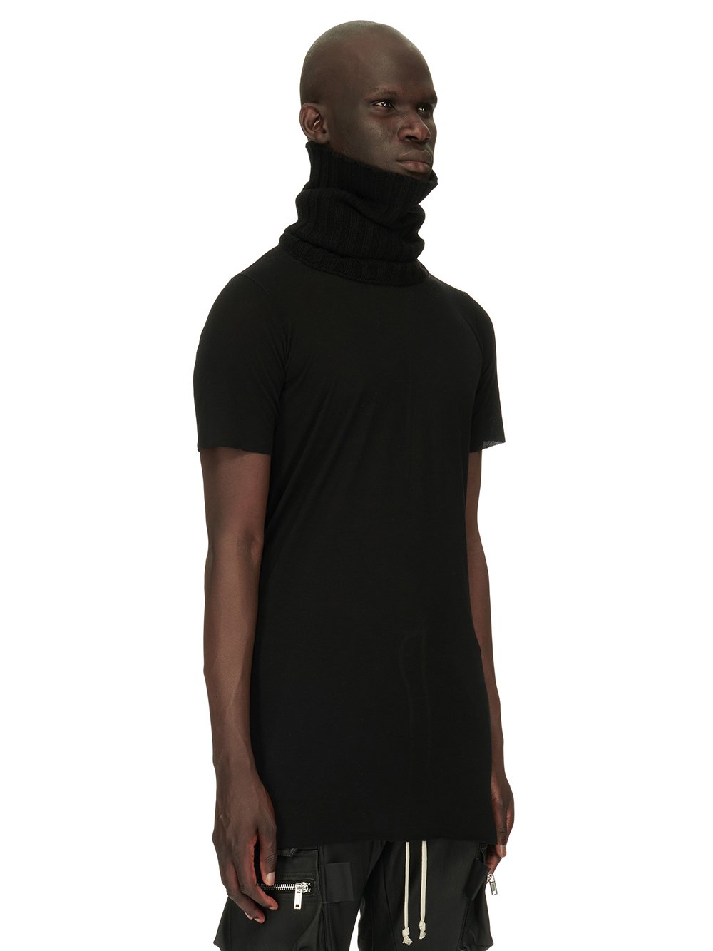 RICK OWENS FW23 LUXOR TUBE SCARF IN BLACK  RECYCLED CASHMERE KNIT