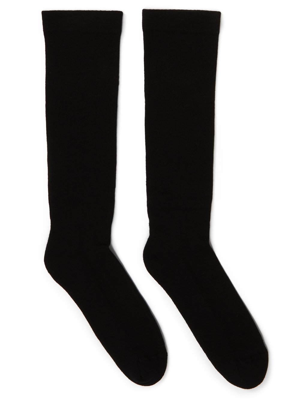 RICK OWENS FW23 LUXOR URINAL SOCKS IN BLACK AND MILK COTTON KNIT